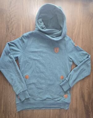 Wanakome Artemis Hoodie Teal Blue Cowl Neck Size Small S